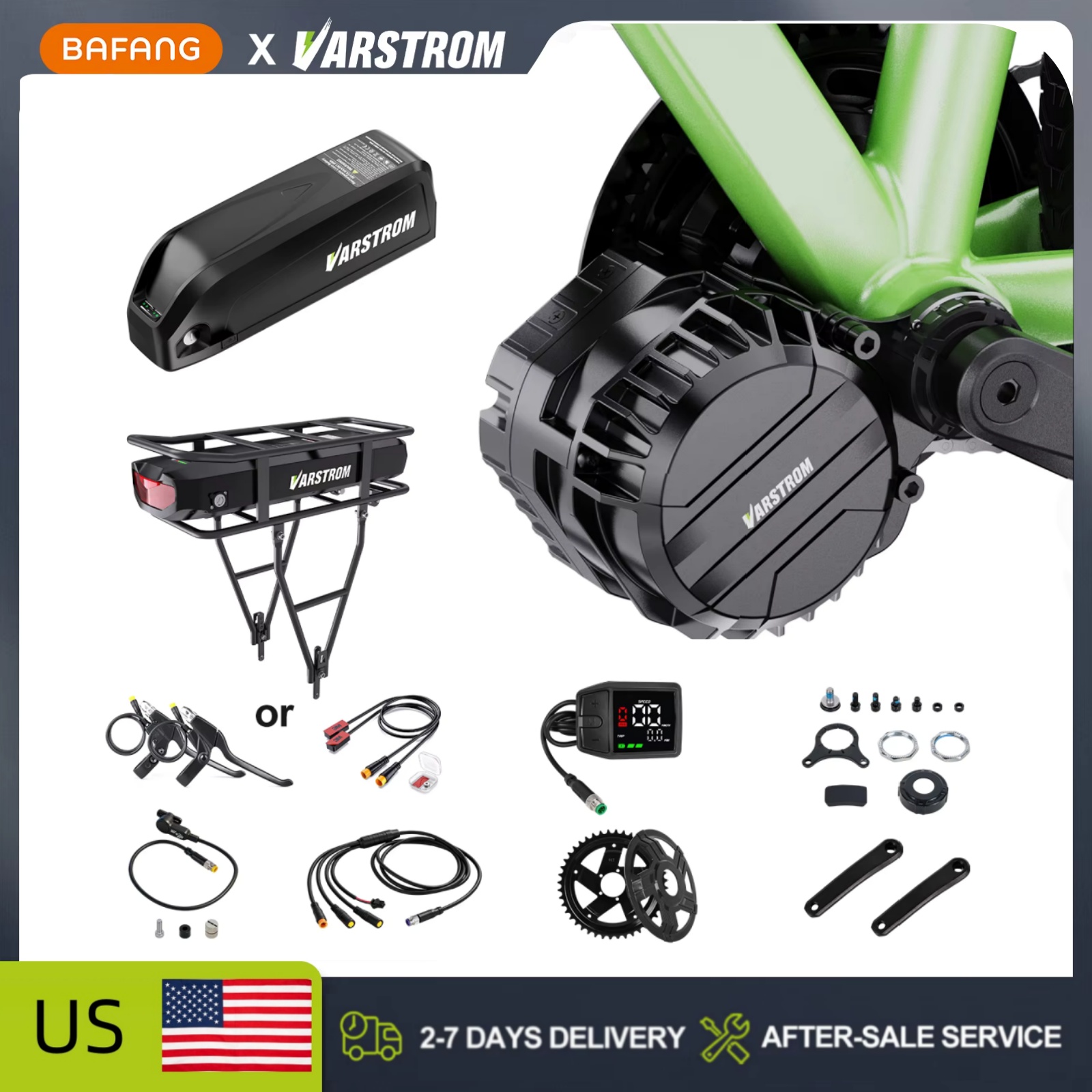 Side Hung Mid Drive Motor Kit - مجموعة محرك Varstrom 750 واط، 48